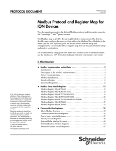 ION Devices Modbus Protocol and Register Map