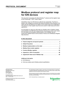 Modbus protocol and register map for ION devices