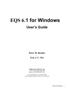 EQS 6.1 for Windows - Multivariate Software, Inc.