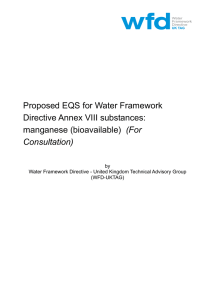 Proposed EQS for Water Framework Directive Annex VIII substances