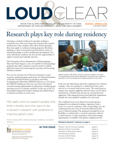 Research plays key role during residency