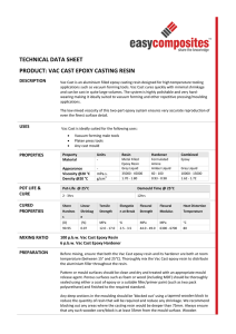 technical data sheet product: vac cast epoxy casting resin
