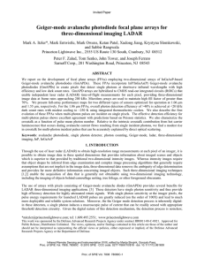 Geiger-mode avalanche photodiode focal plane arrays for three