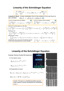 Linearity of the Schrödinger Equation Linearity of the Schrödinger