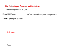 The Schrodinger Equation and Postulates Common operators in QM