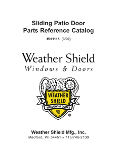 Sliding Patio Door Parts Reference Catalog