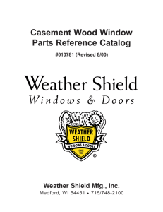 Casement Wood Window Parts Reference Catalog