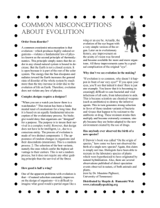COMMON MISCONCEPTIONS ABOUT EVOLUTION
