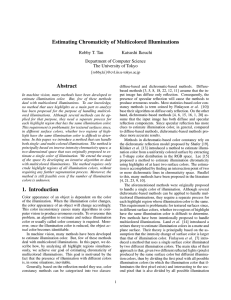 Estimating Chromaticity of Multicolored Illuminations Abstract 1