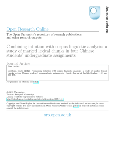 Open Research Online Combining intuition with corpus linguistic
