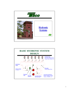 Hydronic Systems BASIC HYDRONIC SYSTEM DESIGN