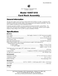 Model 10457-010 Card Rack Assembly - GAI