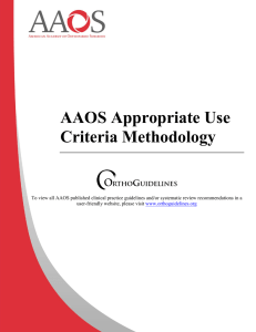 AUC Methodology - American Academy of Orthopaedic Surgeons