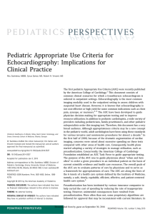 Pediatric Appropriate Use Criteria for Echocardiography
