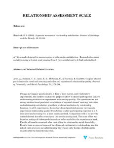 RELATIONSHIP ASSESSMENT SCALE