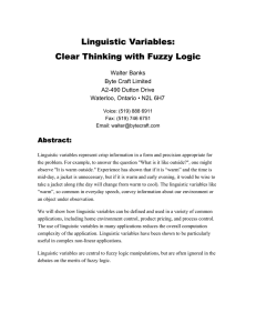 Linguistic Variables: Clear Thinking with Fuzzy Logic