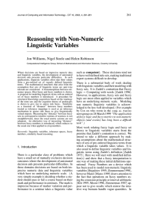 Reasoning with Non-Numeric Linguistic Variables