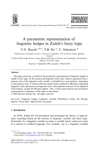 A parametric representation of linguistic hedges in Zadeh`s fuzzy logic