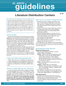 G-18 Literature Distribution Centers - Al-Anon