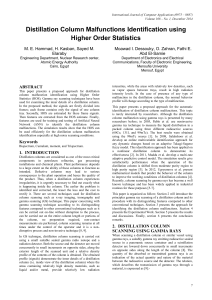 Distillation Column Malfunctions Identification using Higher Order