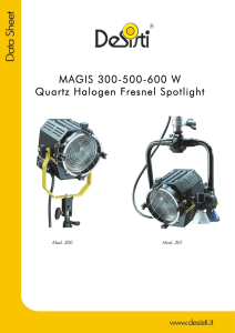 MAGIS 300-500-600 W Quartz Halogen Fresnel Spotlight