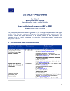 Erasmus+ Programme - Vysoké učení technické v Brně