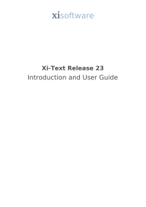 Introduction and User Guide