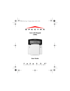 Paradox Spectra 1640 User Manual