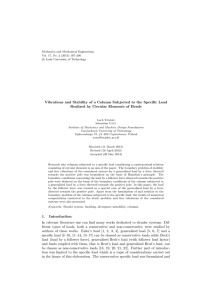 Vibrations and Stability of a Column Subjected to the Specific Load