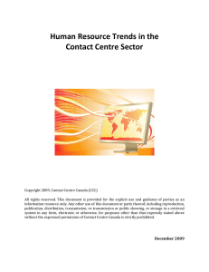 Human Resource Trends in the Contact Centre Sector