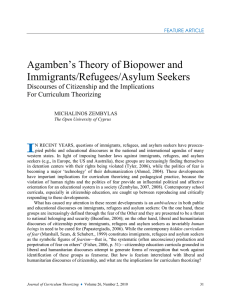 Agamben`s Theory of Biopower and Immigrants/Refugees/Asylum