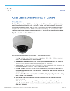 Cisco Video Surveillance 6020 IP Camera Data Sheet