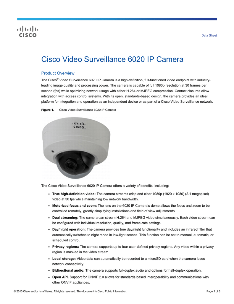 Cisco Video Surveillance 60 Ip Camera Data Sheet