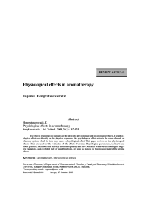 Physiological effects in aromatherapy