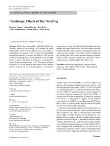 Physiologic Effects of Dry Needling