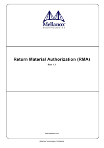 Return Material Authorization (RMA)