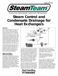 Steam Control and Condensate Drainage for Heat Exchangers