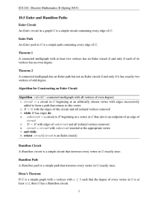 10.5 Euler and Hamilton Paths