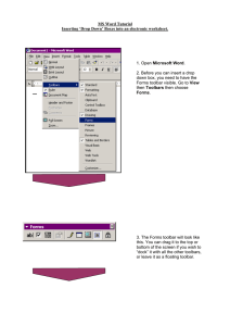 Word Tutorial Drop Down Boxes