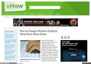 How to Change Windows Explorer Drop Down Menu Items