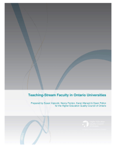 Teaching-Stream Faculty in Ontario Universities