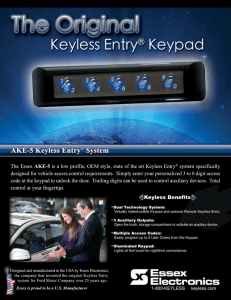 AKE-5 Vehicle Keyless Entry Access Control
