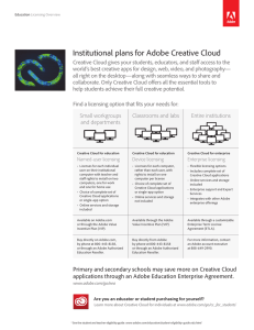 Institutional plans for Adobe Creative Cloud