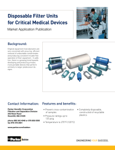 Disposable Filter Units for Critical Medical Devices