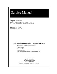 Service Manual - Piper Products