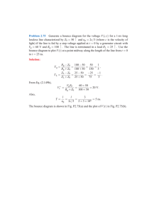 Problem 2.75 Generate a bounce diagram for the voltage V(z,t) for a