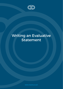 Writing an Evaluative Statement