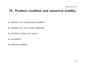 15. Problem condition and numerical stability