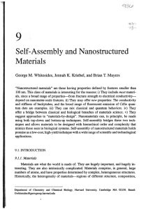 Self- Assembly and Nanostructured Materials
