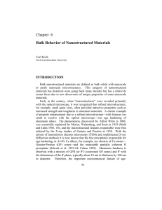 Chapter 6 Bulk Behavior of Nanostructured Materials